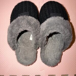 Cozy Black and Gray Women's Slippers